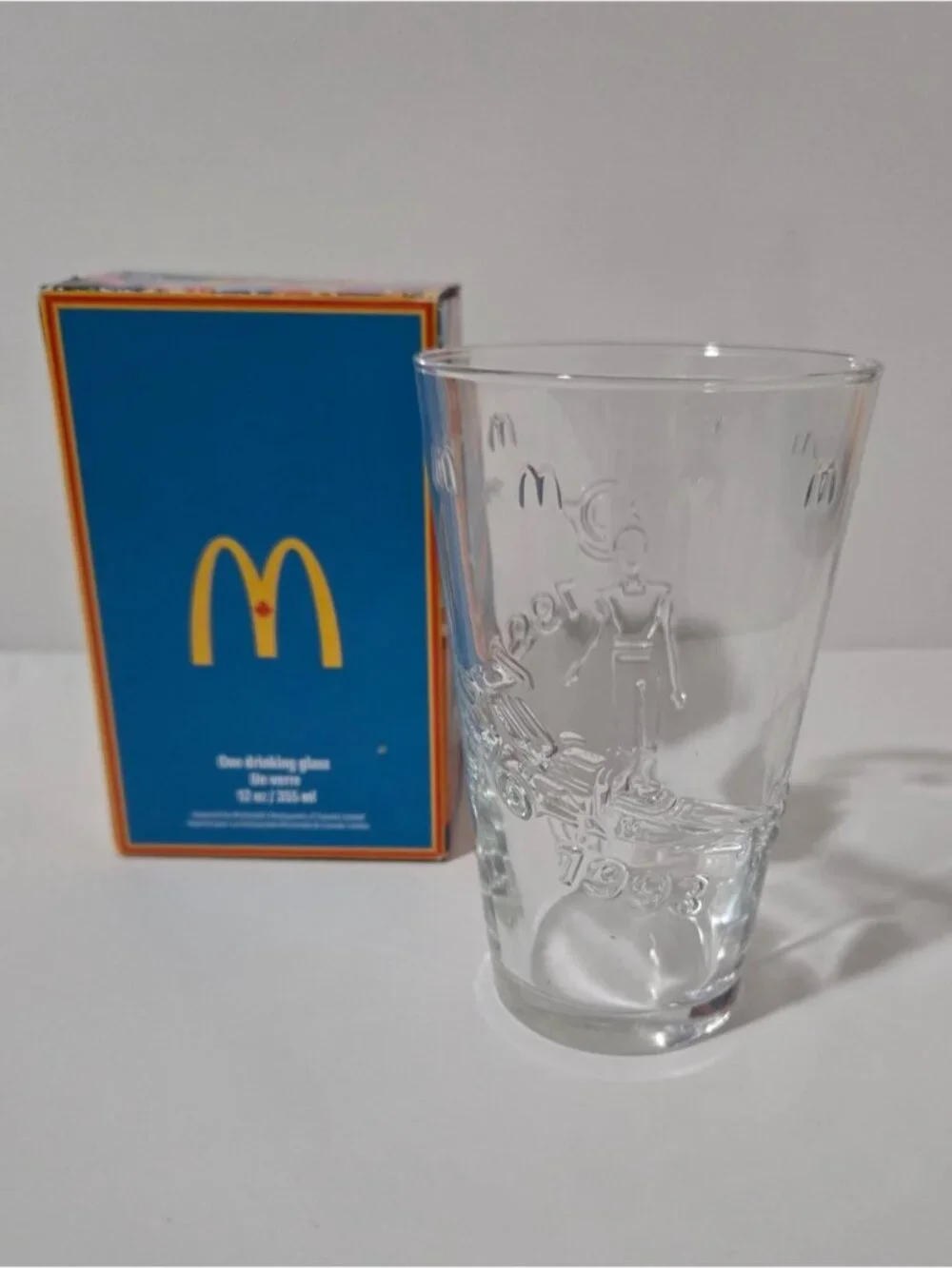 Vintage McDonald’s 1993 12 oz Glass Tumbler Collectible Cup w/ Original Box
